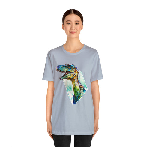 Stained Glass Velociraptor - Short Sleeve Tee